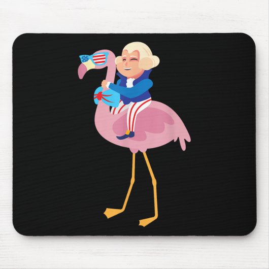George Washington Flamingo 4. Juli American Fl Mousepad (Vorne)