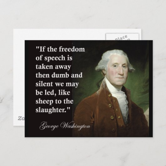 George Washington Freedom of Speech Zitat Postkarte (Vorne/Hinten)