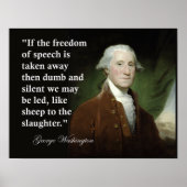 George Washington Freedom of Speech Zitat Print Poster (Vorne)