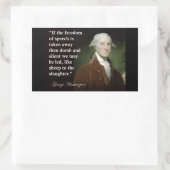 George Washington Freedom of Speech Zitat Rechteckiger Aufkleber (Tasche)