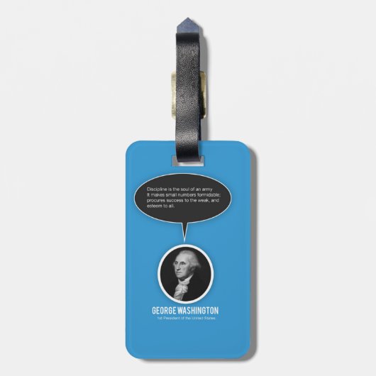 George Washington Gepäckanhänger mit Lederband (Rückseite vertikal)