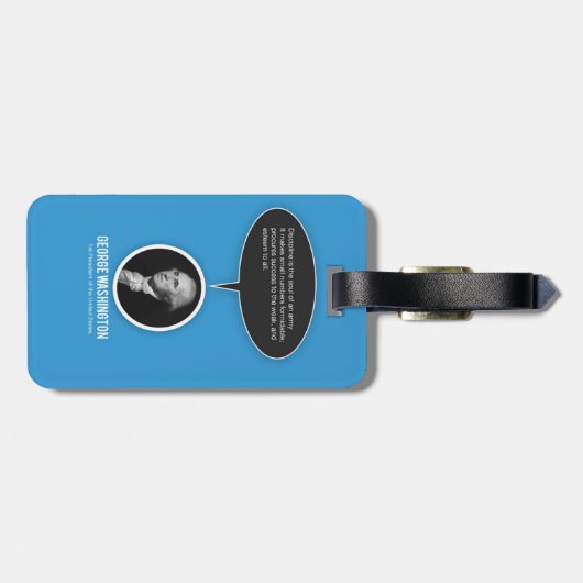 George Washington Gepäckanhänger mit Lederband (Rückseite horizontal)