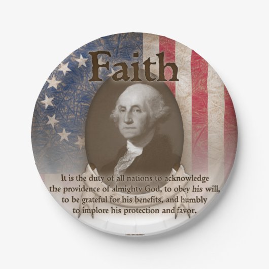 George Washington - Glaube Pappteller (Vorderseite)