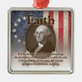 George Washington - Glaube Silbernes Ornament (Vorne)