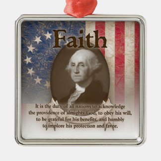 George Washington - Glaube Silbernes Ornament