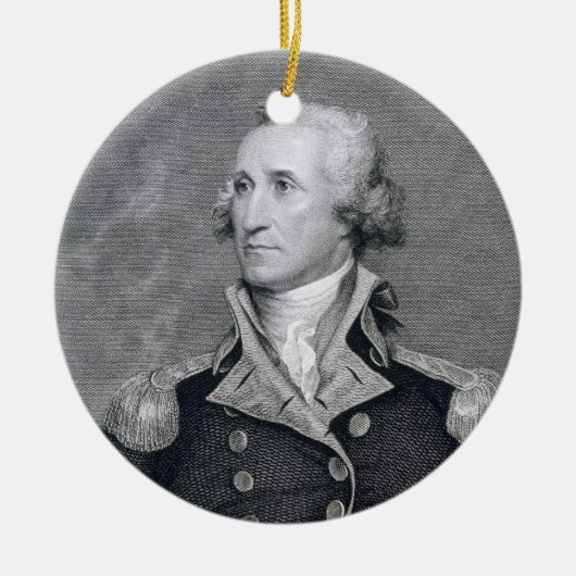 George Washington, graviert durch Asher Brown Keramikornament (Vorne)