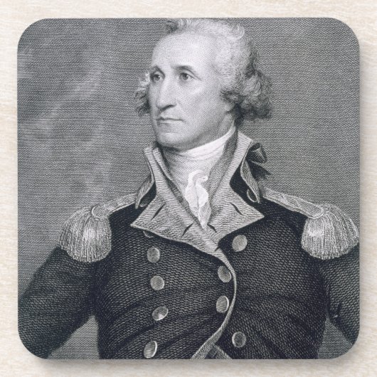 George Washington, graviert durch Asher Brown Untersetzer (Vorderseite)