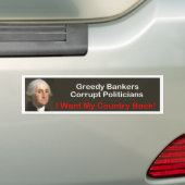 George Washington: Ich will meine Landrückseite! Autoaufkleber (Auf Auto)