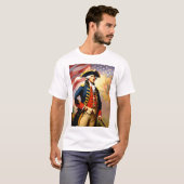George Washington im Kriegsgefecht T-Shirt (Vorne ganz)