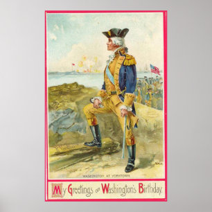 George Washington in Yorktown Vintage Poster