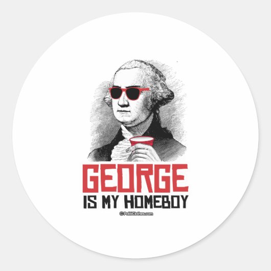 George Washington ist mein Homeboy Runder Aufkleber (Vorderseite)