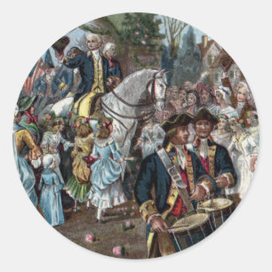 George Washington kehrt nach Trenton zurück Runder Aufkleber
