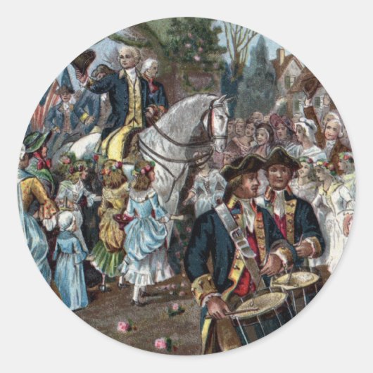 George Washington kehrt nach Trenton zurück Runder Aufkleber (Vorderseite)