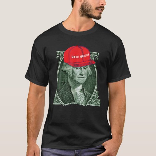 George Washington Make America 4. Juli Funny H T-Shirt (Vorderseite)