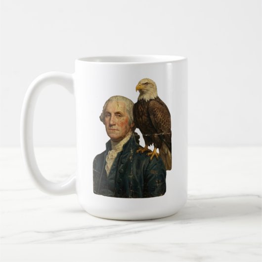 George Washington mit Weißkopfseeadler Kaffeetasse (Links)