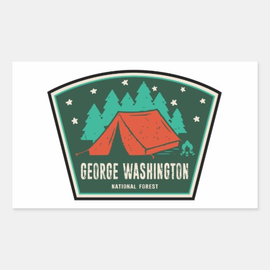 George Washington National Forest Camping Rechteckiger Aufkleber (Vorderseite)