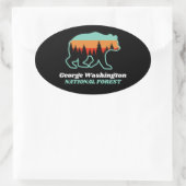 George Washington National Forest Virginia VA Bear Ovaler Aufkleber (Tasche)