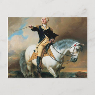 George Washington nimmt den Salut bei Trenton auf Postkarte