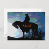 George Washington on Horse, politischer "RESIST" Postkarte (Vorne/Hinten)