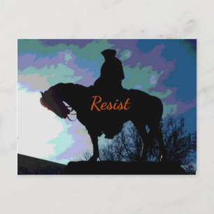 George Washington on Horse, politischer "RESIST" Postkarte