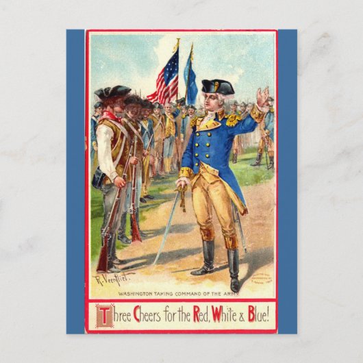 George Washington Patriotic Postkarte (Vorderseite)