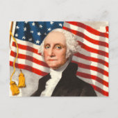 George Washington Patriotic U.S Flag 4. Juli. Postkarte (Vorderseite)