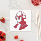 George Washington Portrait Add Text USA Flag Color Serviette (Beispiel)