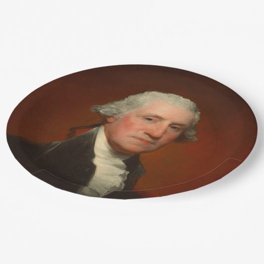 George Washington Portrait Napkins Pappteller (Schrägansicht)