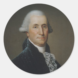 George Washington Portrait Painting Runder Aufkleber