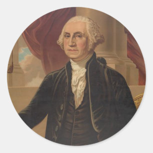 George Washington Portrait Runder Aufkleber
