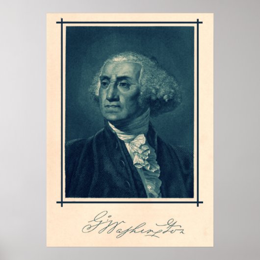 George Washington Portrait & Signature Poster (Vorne)