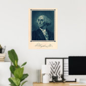 George Washington Portrait & Signature Poster (Heimbüro)