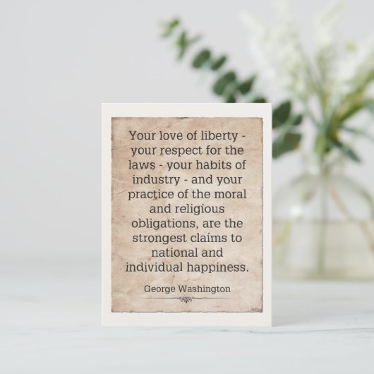 George Washington Postkarte (Stehend Vorderseite)