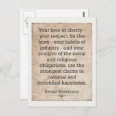 George Washington Postkarte (Vorne/Hinten)