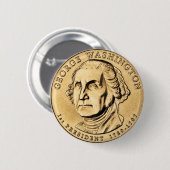 George Washington Präsident $1 Coin Button (Vorne & Hinten)