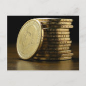 George Washington Präsident $1 Münzstapel Postkarte (Vorderseite)