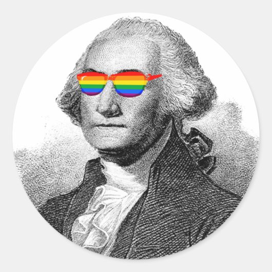 George Washington Pride Runder Aufkleber (Vorderseite)