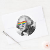 George Washington Pride Runder Aufkleber (Umschlag)