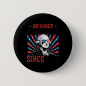 George Washington Protest Sign Democracy No Kings Button (Vorderseite)