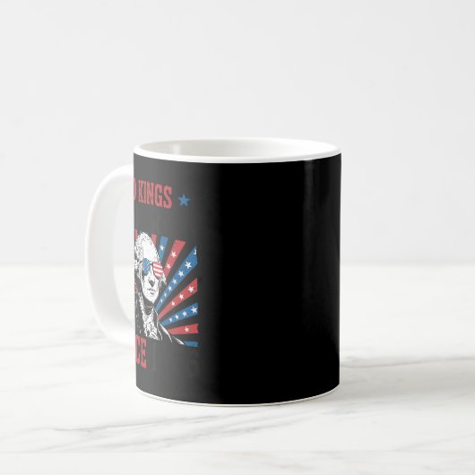 George Washington Protest Sign Democracy No Kings Kaffeetasse (Vorderseite Links)