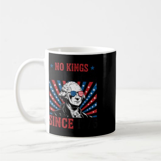 George Washington Protest Sign Democracy No Kings  Kaffeetasse (Links)