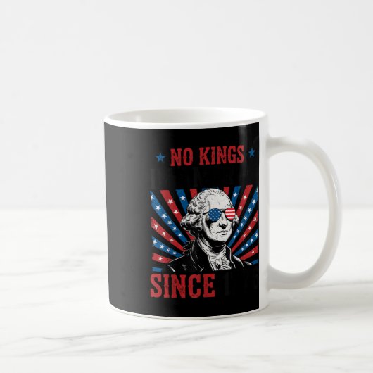 George Washington Protest Sign Democracy No Kings Kaffeetasse (Rechts)