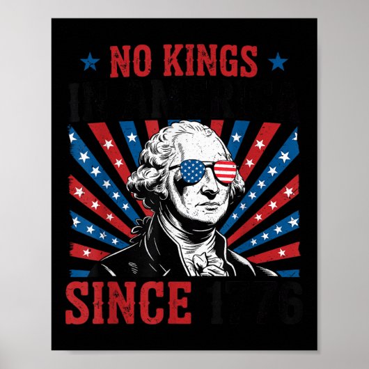 George Washington Protest Sign Democracy No Kings Poster (Vorne)