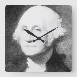 George Washington Quadratische Wanduhr