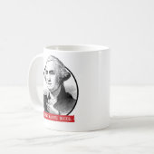 George Washington Reads Banned Books Kaffeetasse (Vorderseite Links)