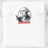 George Washington Reads Banned Books Runder Aufkleber (Tasche)