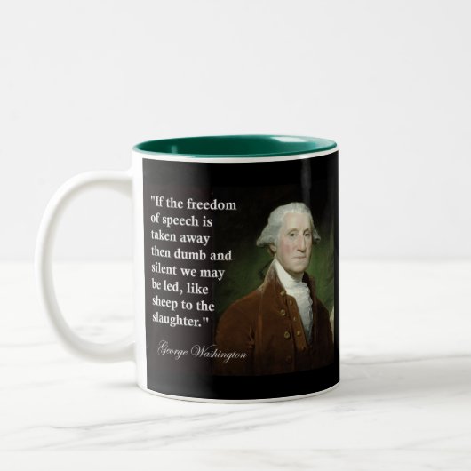 George Washington-Redefreiheit Zitat Zweifarbige Tasse (Links)