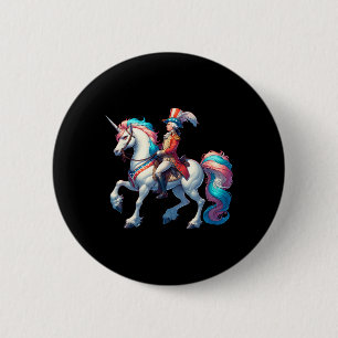 George Washington reitet auf einem Einhorn 4. Juli Button