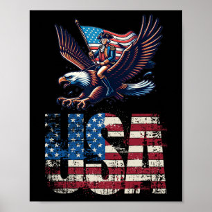 George Washington reitet auf einem Weißkopfseeadle Poster
