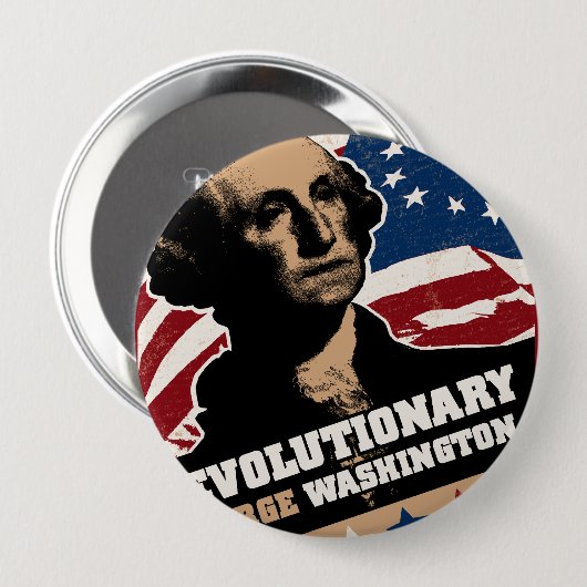 George Washington-Revolutionärs-Knopf Button (Vorne & Hinten)
